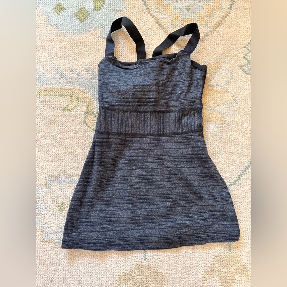 Beyond Yoga Charcoal Heather Stripe Hype Empress Cami